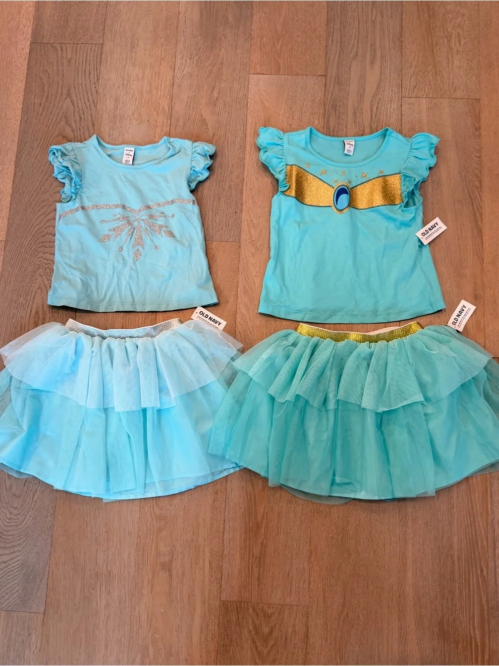 NWT Old Navy Disney Princess Jasmine Girls Tee and Skirt Matching Set 4T